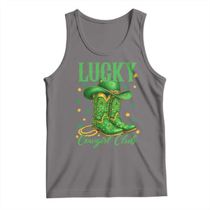 Lucky Cowgirl Club Tank Top Western Irish Cowboy St Patrick Day TS14 Deep Heather Print Your Wear
