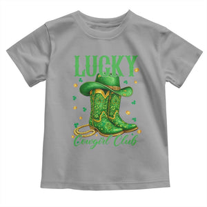 Lucky Cowgirl Club Toddler T Shirt Western Irish Cowboy St Patrick Day TS14 Sport Gray Print Your Wear