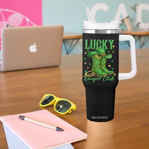 Lucky Cowgirl Club Tumbler With Handle Western Irish Cowboy St Patrick Day TS14 Print Your Wear