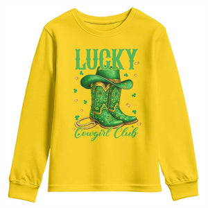 Lucky Cowgirl Club Youth Sweatshirt Western Irish Cowboy St Patrick Day TS14 Daisy Print Your Wear
