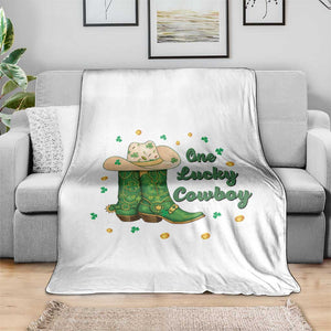 One Lucky Cowboy Throw Blanket Western Irish Cowboy St Patrick Day TS14 Print Your Wear