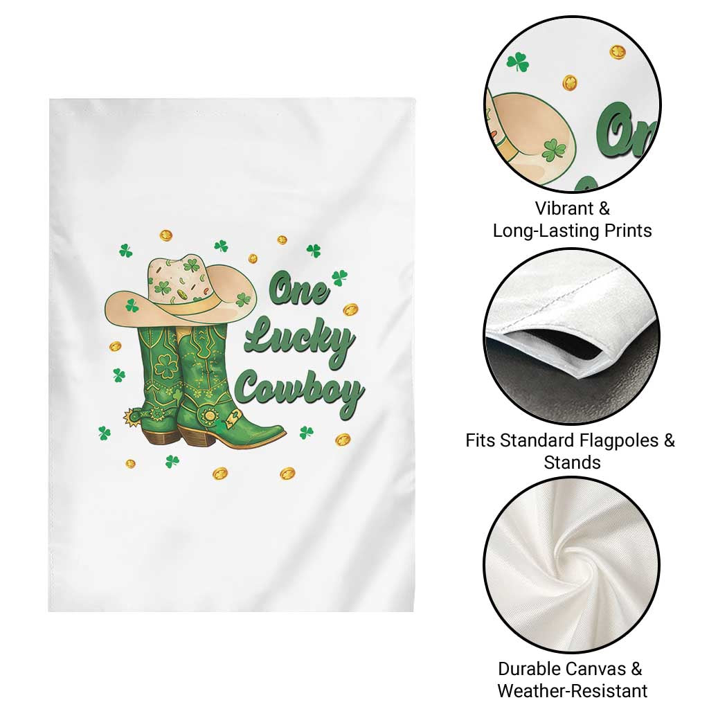 One Lucky Cowboy Garden Flag Western Irish Cowboy St Patrick Day TS14 Print Your Wear
