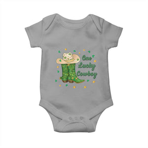 One Lucky Cowboy Baby Onesie Western Irish Cowboy St Patrick Day TS14 Sport Gray Print Your Wear