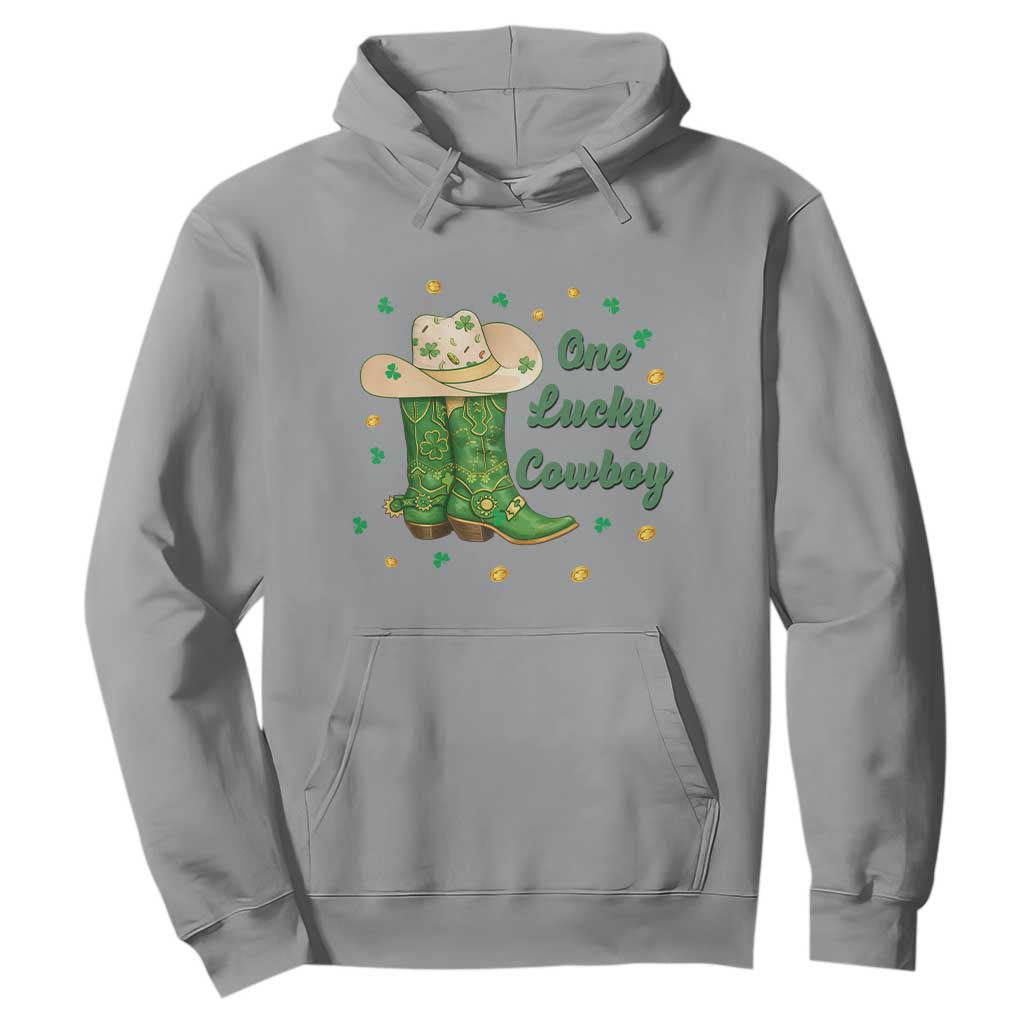 One Lucky Cowboy Hoodie Western Irish Cowboy St Patrick Day TS14 Sport Gray Print Your Wear