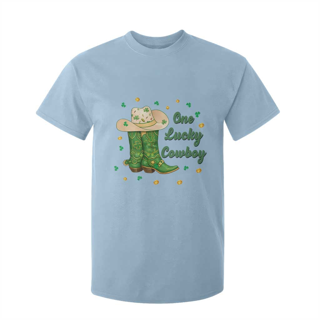 One Lucky Cowboy T Shirt For Kid Western Irish Cowboy St Patrick Day TS14 Light Blue Print Your Wear