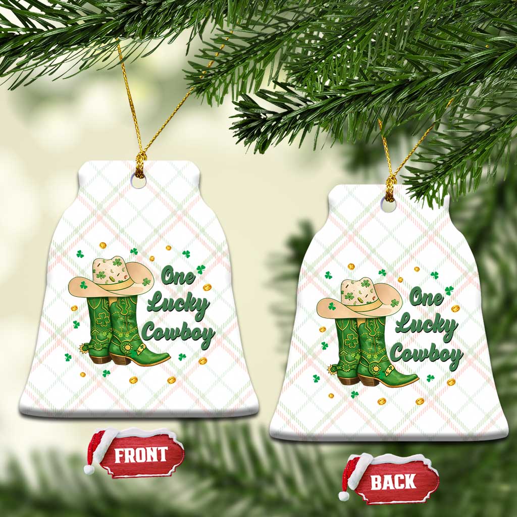 One Lucky Cowboy Ceramic Ornament Western Irish Cowboy St Patrick Day TS14 Print Your Wear