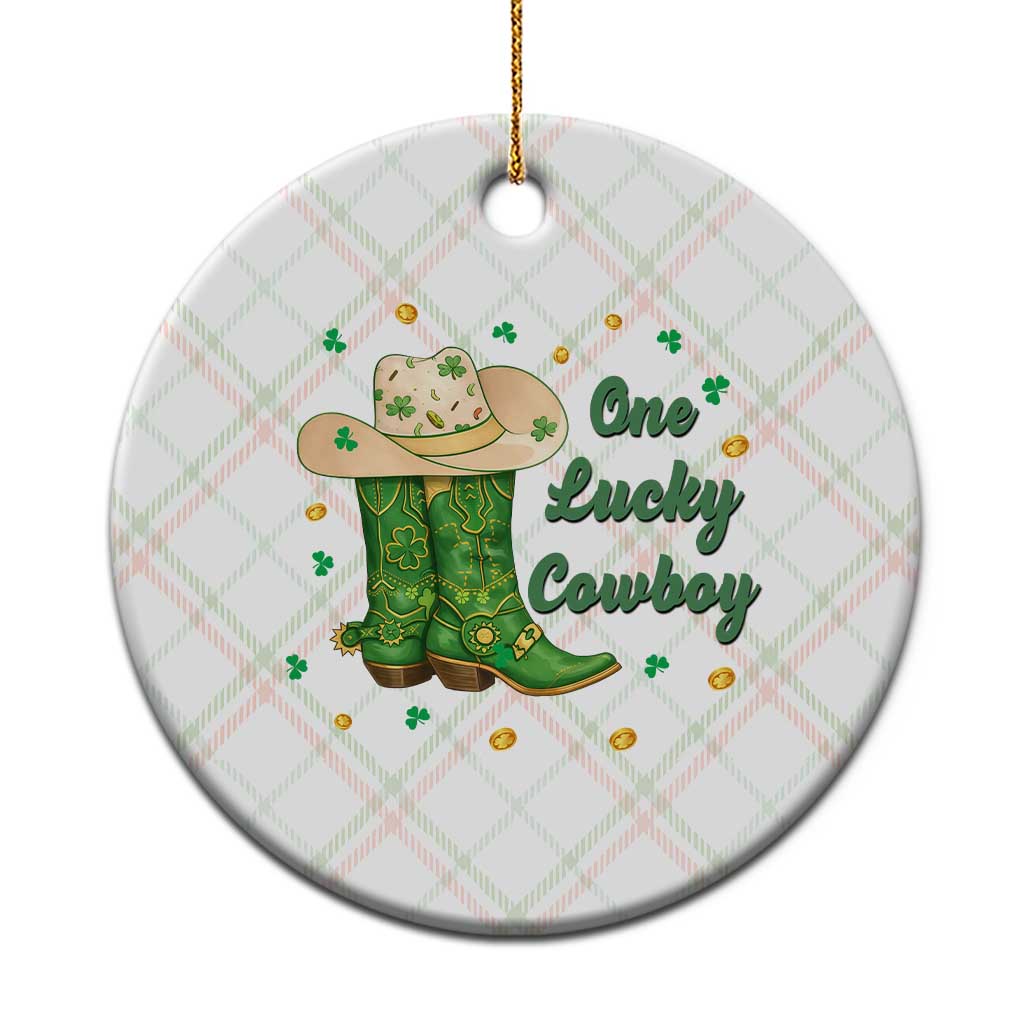 One Lucky Cowboy Ceramic Ornament Western Irish Cowboy St Patrick Day TS14 1pc Christmas Plaid Print Your Wear