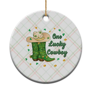 One Lucky Cowboy Ceramic Ornament Western Irish Cowboy St Patrick Day TS14 1pc Christmas Plaid Print Your Wear