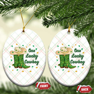 One Lucky Cowboy Ceramic Ornament Western Irish Cowboy St Patrick Day TS14 Print Your Wear
