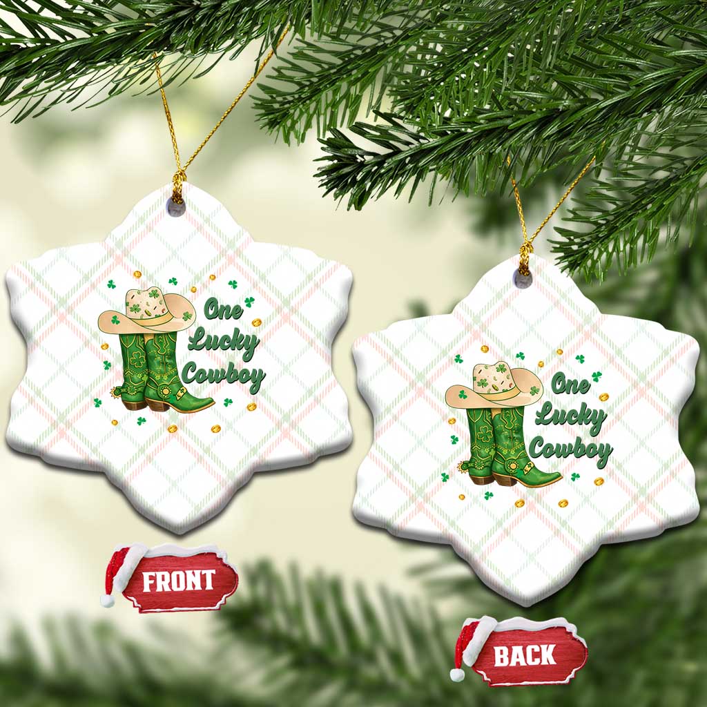 One Lucky Cowboy Ceramic Ornament Western Irish Cowboy St Patrick Day TS14 Print Your Wear