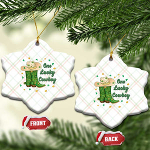 One Lucky Cowboy Ceramic Ornament Western Irish Cowboy St Patrick Day TS14 Print Your Wear