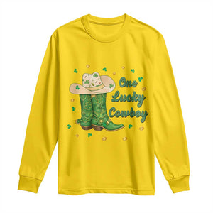 One Lucky Cowboy Long Sleeve Shirt Western Irish Cowboy St Patrick Day TS14 Daisy Print Your Wear