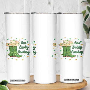 One Lucky Cowboy Skinny Tumbler Western Irish Cowboy St Patrick Day TS14 Print Your Wear