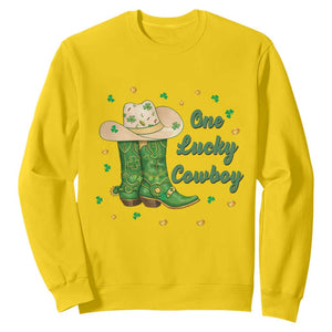One Lucky Cowboy Sweatshirt Western Irish Cowboy St Patrick Day TS14 Daisy Print Your Wear
