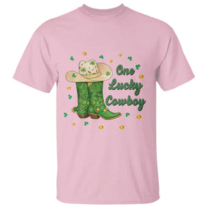 One Lucky Cowboy T Shirt Western Irish Cowboy St Patrick Day TS14 Light Pink Print Your Wear