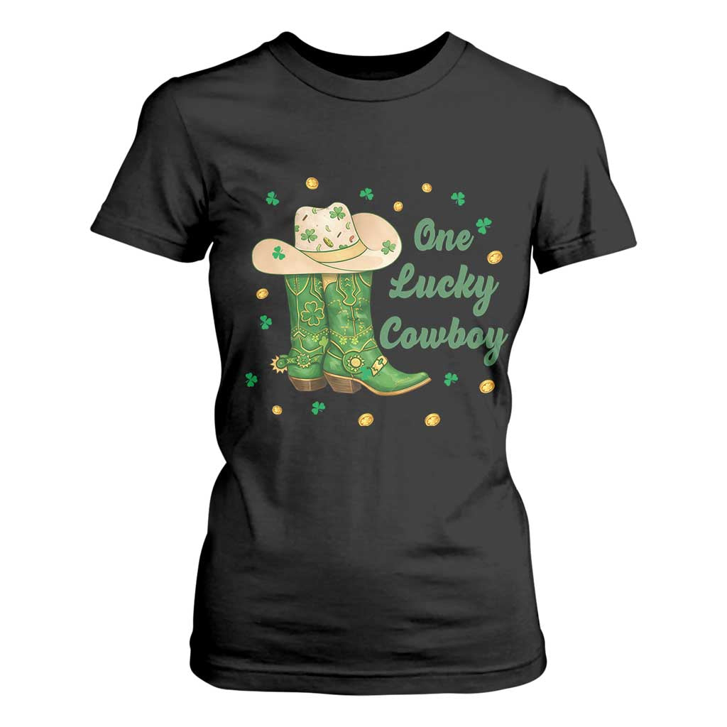 One Lucky Cowboy T Shirt For Women Western Irish Cowboy St Patrick Day TS14 Black Print Your Wear