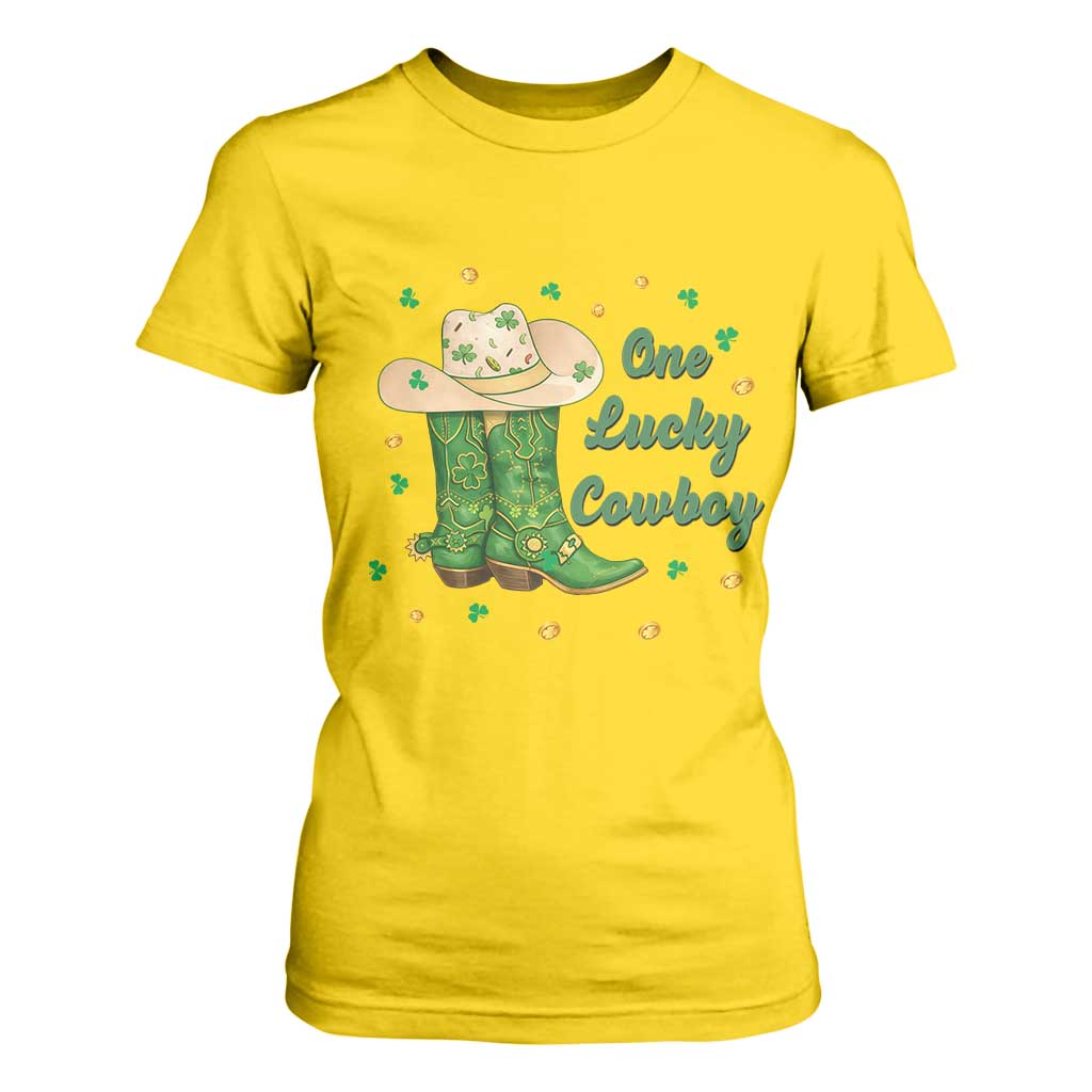One Lucky Cowboy T Shirt For Women Western Irish Cowboy St Patrick Day TS14 Daisy Print Your Wear