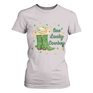 One Lucky Cowboy T Shirt For Women Western Irish Cowboy St Patrick Day TS14 Ice Gray Print Your Wear