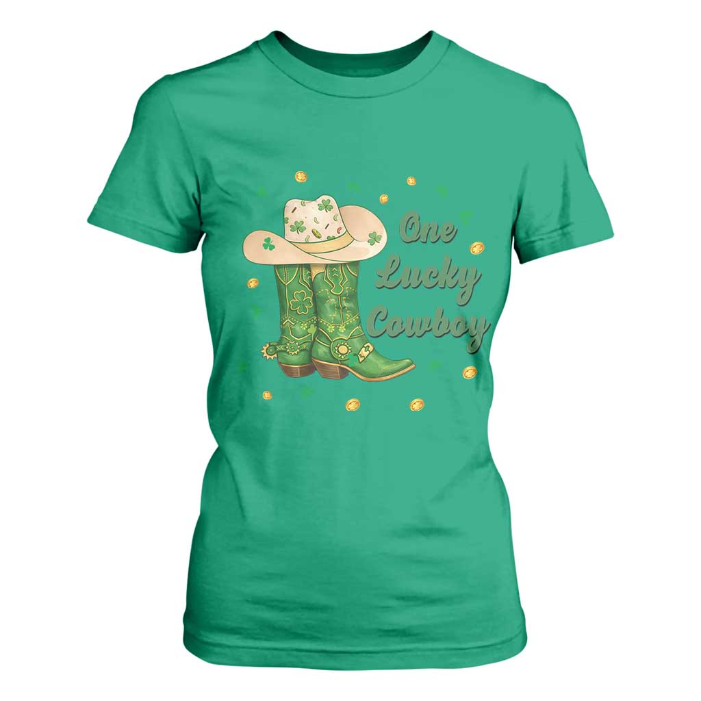 One Lucky Cowboy T Shirt For Women Western Irish Cowboy St Patrick Day TS14 Irish Green Print Your Wear
