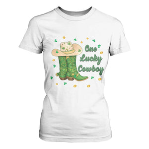 One Lucky Cowboy T Shirt For Women Western Irish Cowboy St Patrick Day TS14 White Print Your Wear