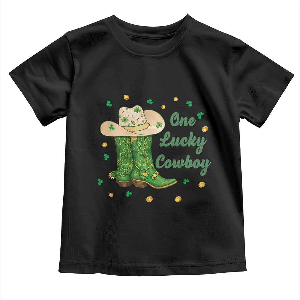 One Lucky Cowboy Toddler T Shirt Western Irish Cowboy St Patrick Day TS14 Black Print Your Wear