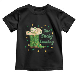 One Lucky Cowboy Toddler T Shirt Western Irish Cowboy St Patrick Day TS14 Black Print Your Wear