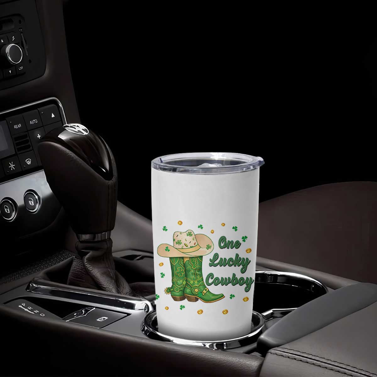 One Lucky Cowboy Tumbler Cup Western Irish Cowboy St Patrick Day TS14 Print Your Wear
