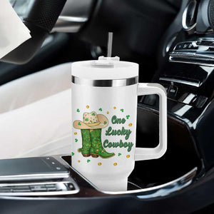 One Lucky Cowboy Tumbler With Handle Western Irish Cowboy St Patrick Day TS14 Print Your Wear
