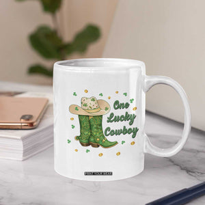 One Lucky Cowboy Coffee Mug Western Irish Cowboy St Patrick Day TS14 Print Your Wear