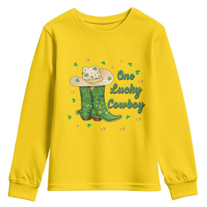 One Lucky Cowboy Youth Sweatshirt Western Irish Cowboy St Patrick Day TS14 Daisy Print Your Wear