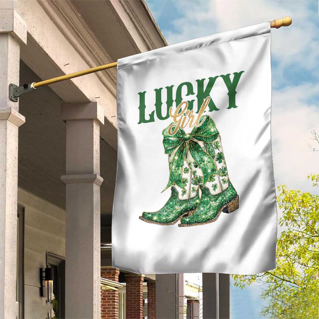 Lucky Cowgirl Garden Flag Western Irish Cowboy St Patrick Day TS14 Print Your Wear
