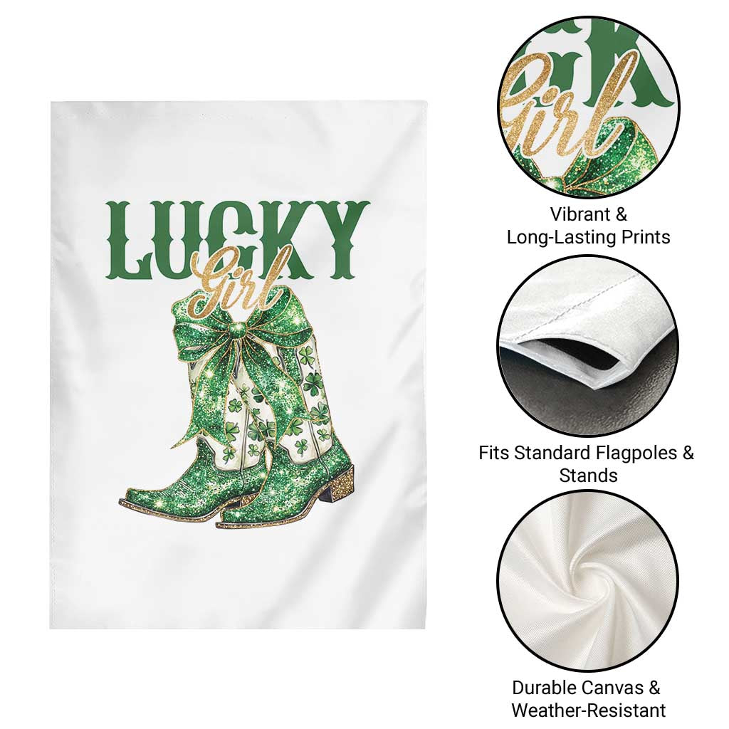 Lucky Cowgirl Garden Flag Western Irish Cowboy St Patrick Day TS14 Print Your Wear