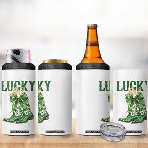 Lucky Cowgirl 4 in 1 Can Cooler Tumbler Western Irish Cowboy St Patrick Day TS14 Print Your Wear