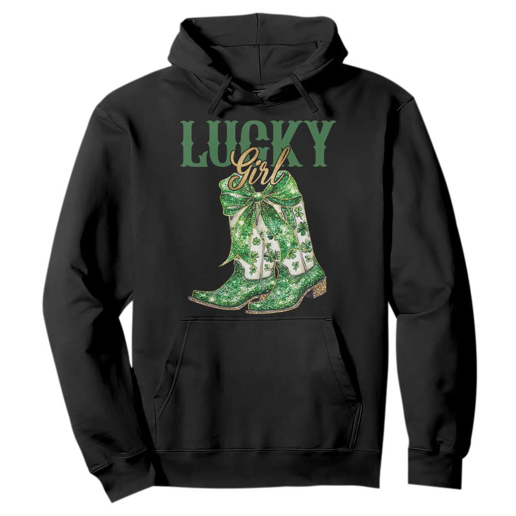 Lucky Cowgirl Hoodie Western Irish Cowboy St Patrick Day TS14 Black Print Your Wear