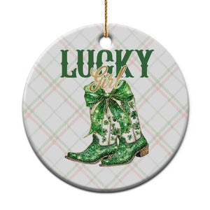 Lucky Cowgirl Ceramic Ornament Western Irish Cowboy St Patrick Day TS14 1pc Christmas Plaid Print Your Wear