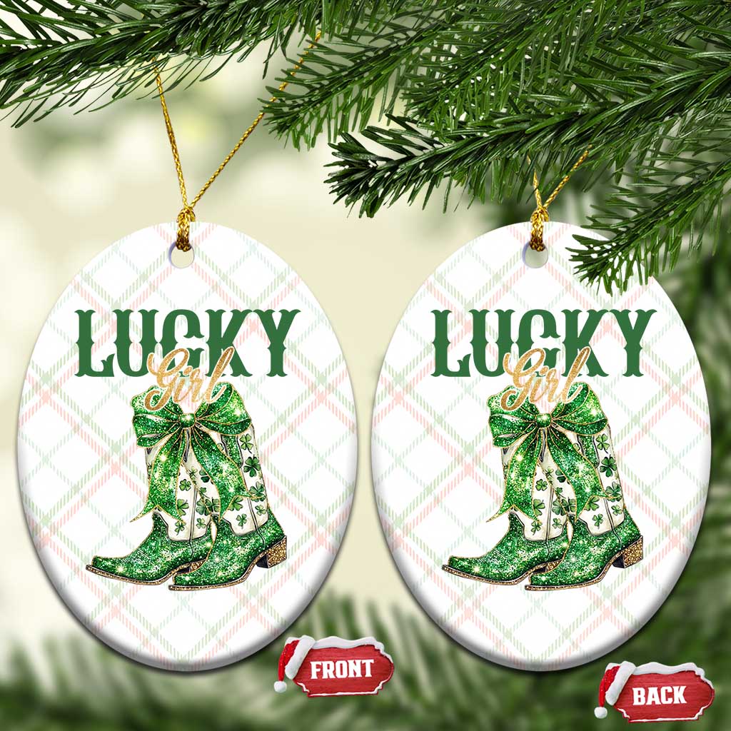 Lucky Cowgirl Ceramic Ornament Western Irish Cowboy St Patrick Day TS14 Print Your Wear