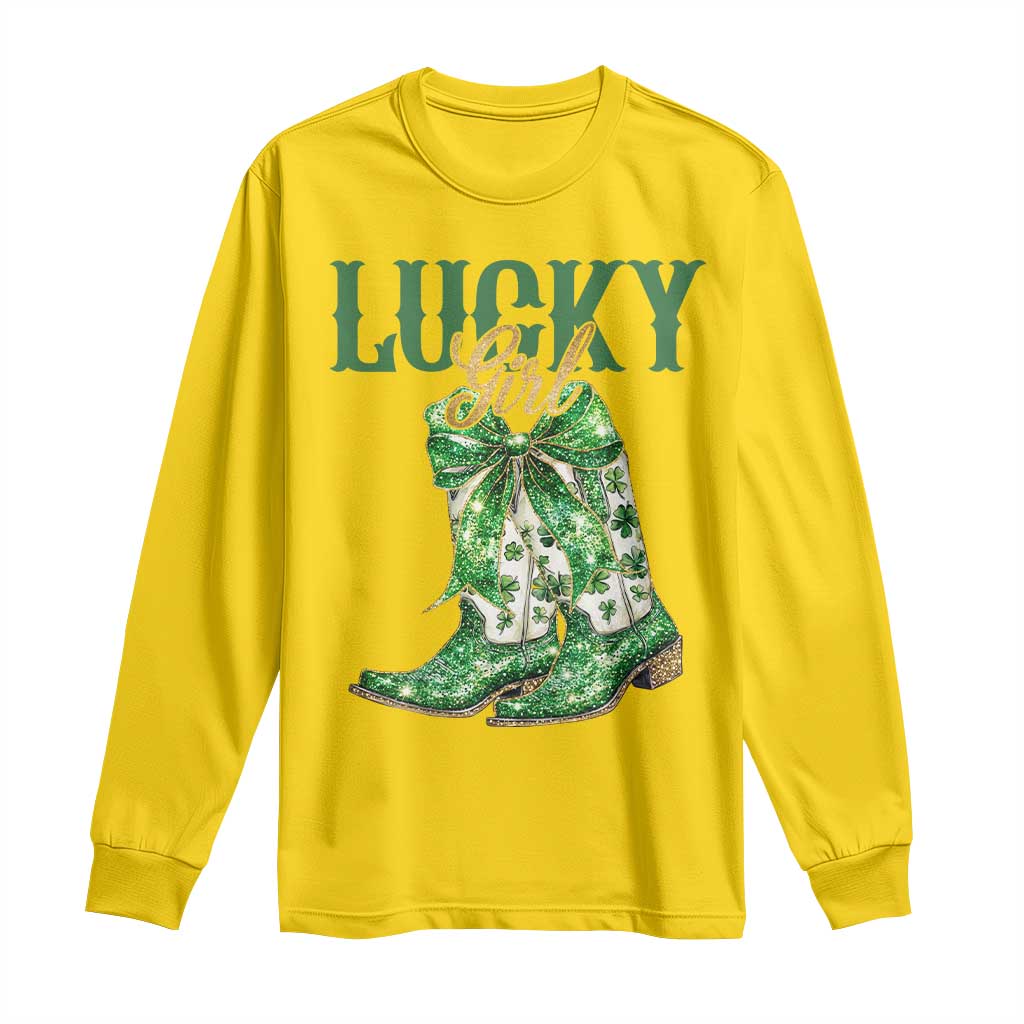 Lucky Cowgirl Long Sleeve Shirt Western Irish Cowboy St Patrick Day TS14 Daisy Print Your Wear