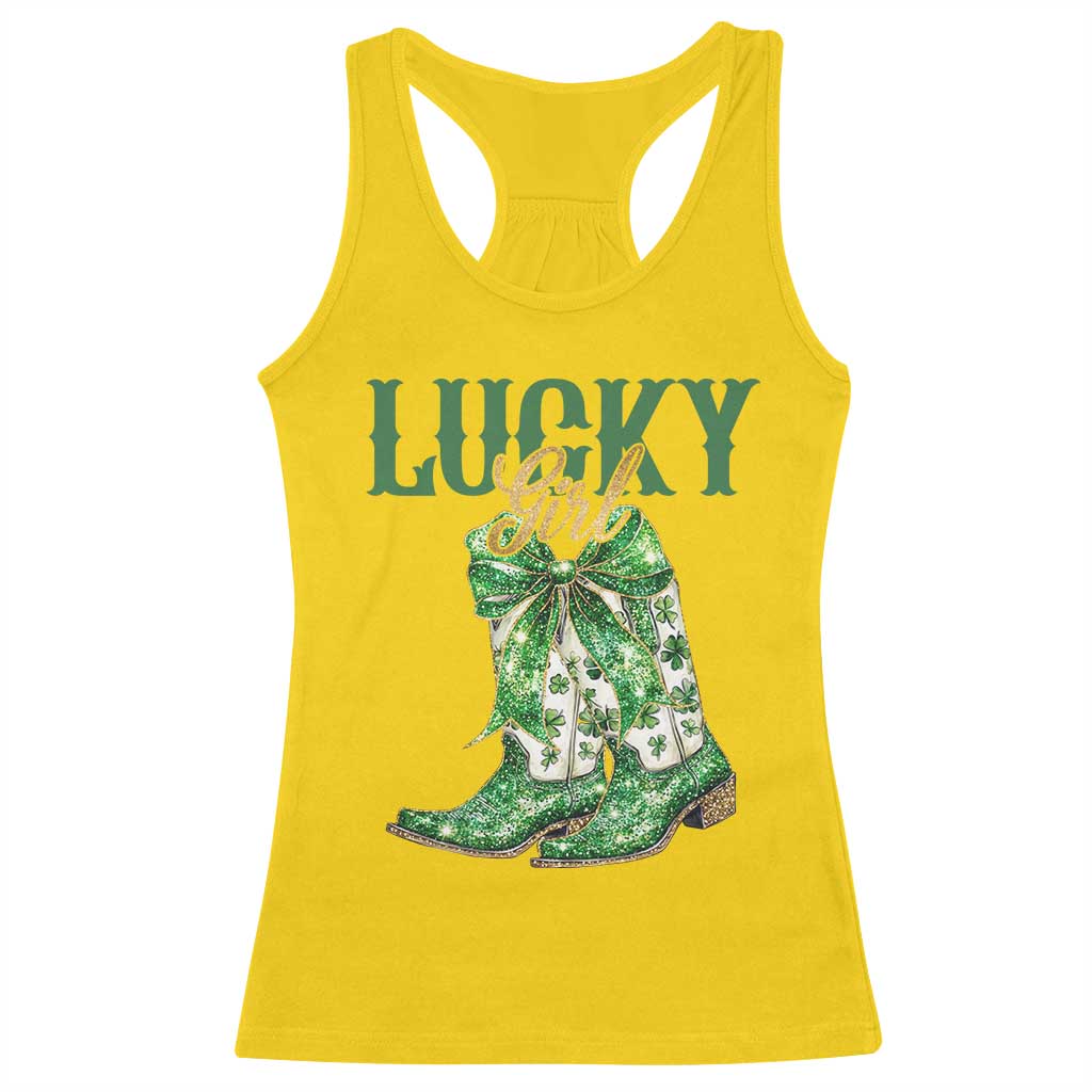 Lucky Cowgirl Racerback Tank Top Western Irish Cowboy St Patrick Day TS14 Daisy Print Your Wear
