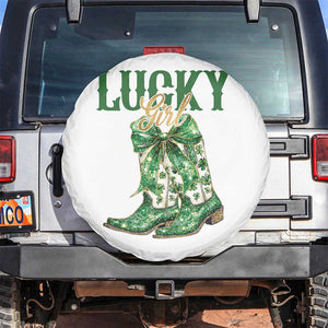 Lucky Cowgirl Spare Tire Cover Western Irish Cowboy St Patrick Day TS14 No hole White Print Your Wear
