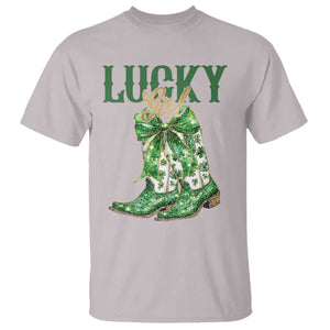 Lucky Cowgirl T Shirt Western Irish Cowboy St Patrick Day TS14 Ice Gray Print Your Wear