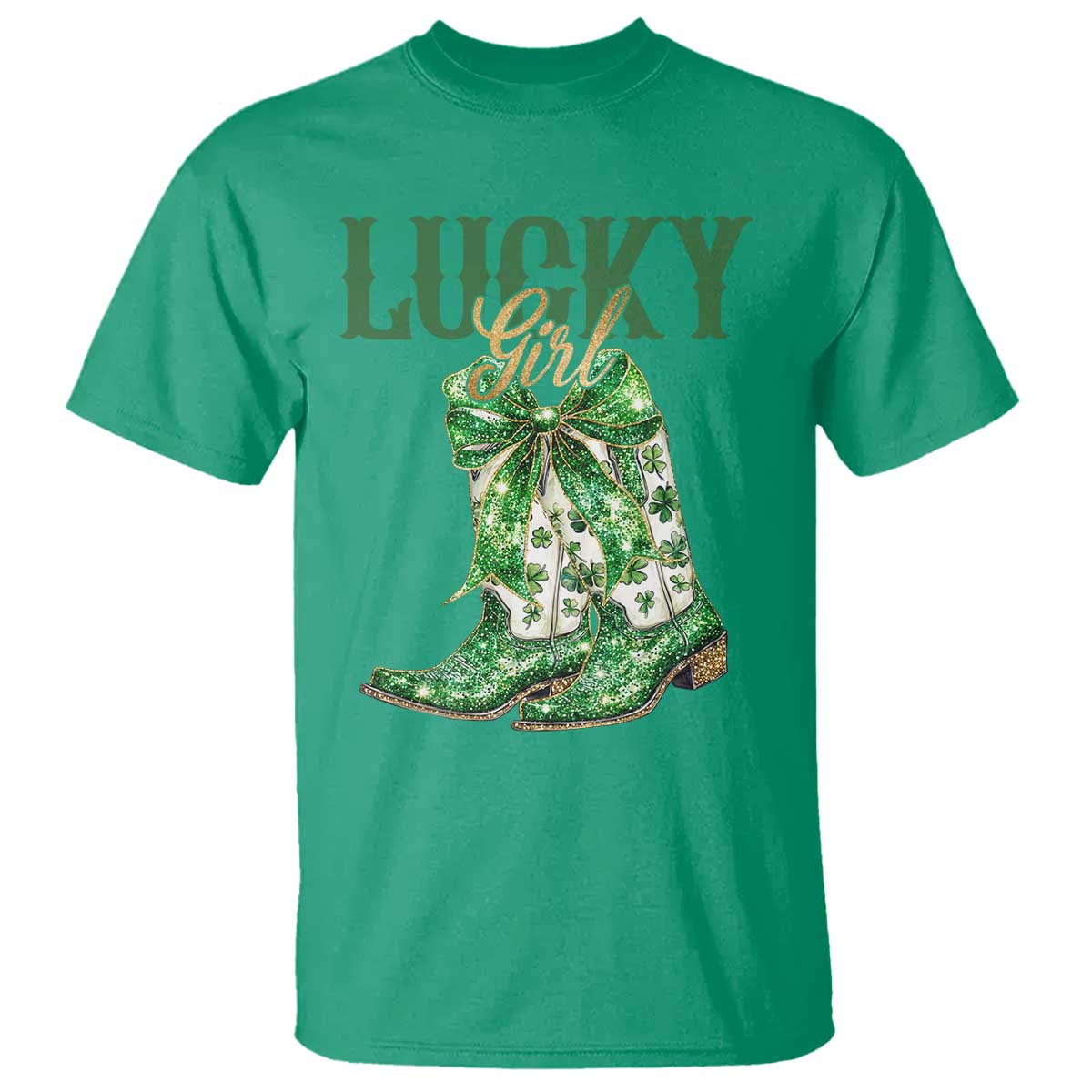 Lucky Cowgirl T Shirt Western Irish Cowboy St Patrick Day TS14 Irish Green Print Your Wear
