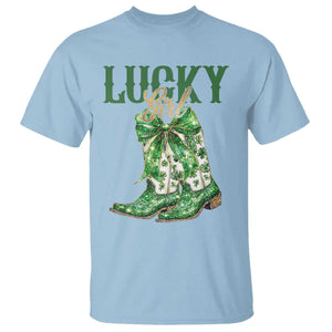 Lucky Cowgirl T Shirt Western Irish Cowboy St Patrick Day TS14 Light Blue Print Your Wear