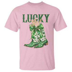 Lucky Cowgirl T Shirt Western Irish Cowboy St Patrick Day TS14 Light Pink Print Your Wear