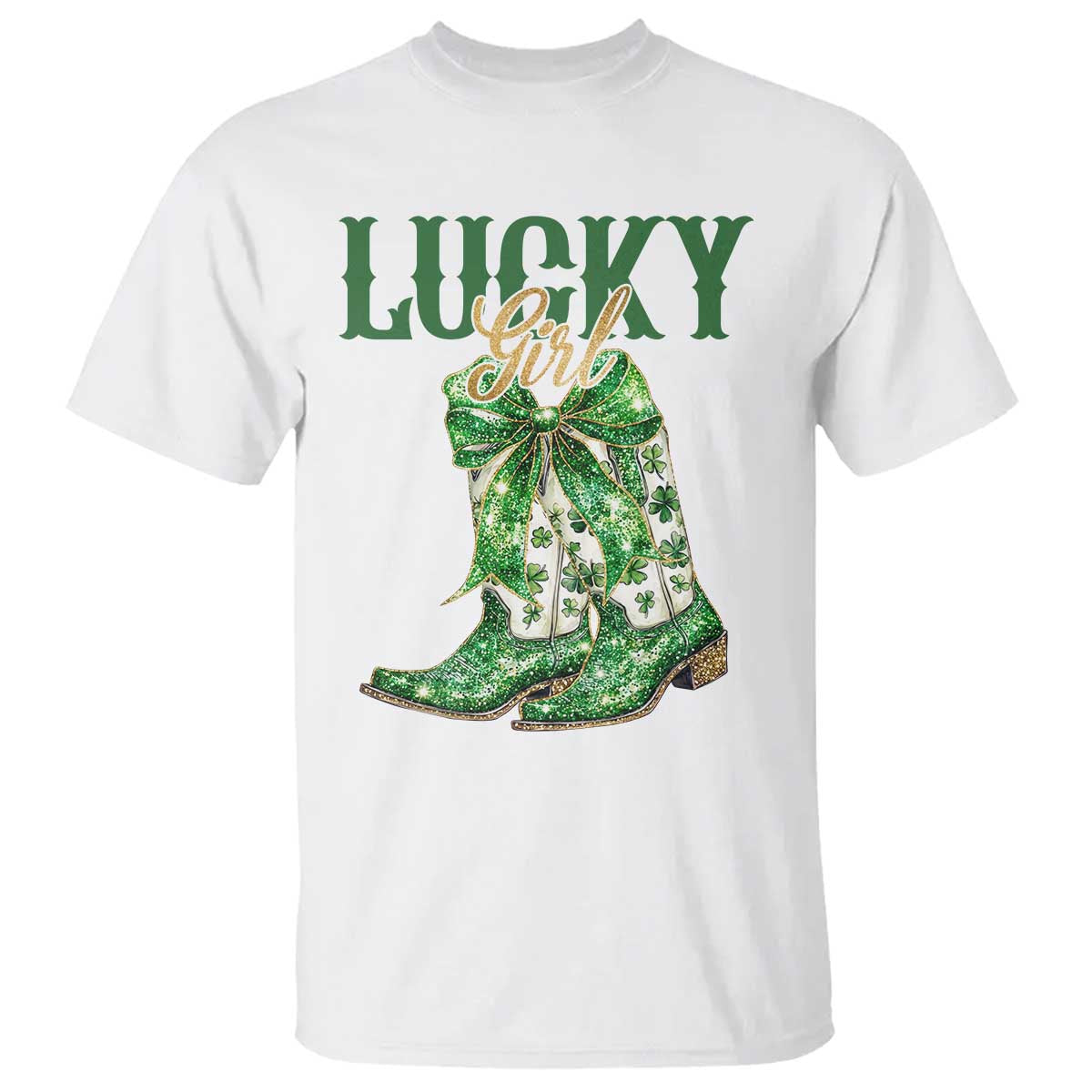 Lucky Cowgirl T Shirt Western Irish Cowboy St Patrick Day TS14 White Print Your Wear
