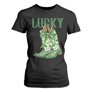 Lucky Cowgirl T Shirt For Women Western Irish Cowboy St Patrick Day TS14 Black Print Your Wear