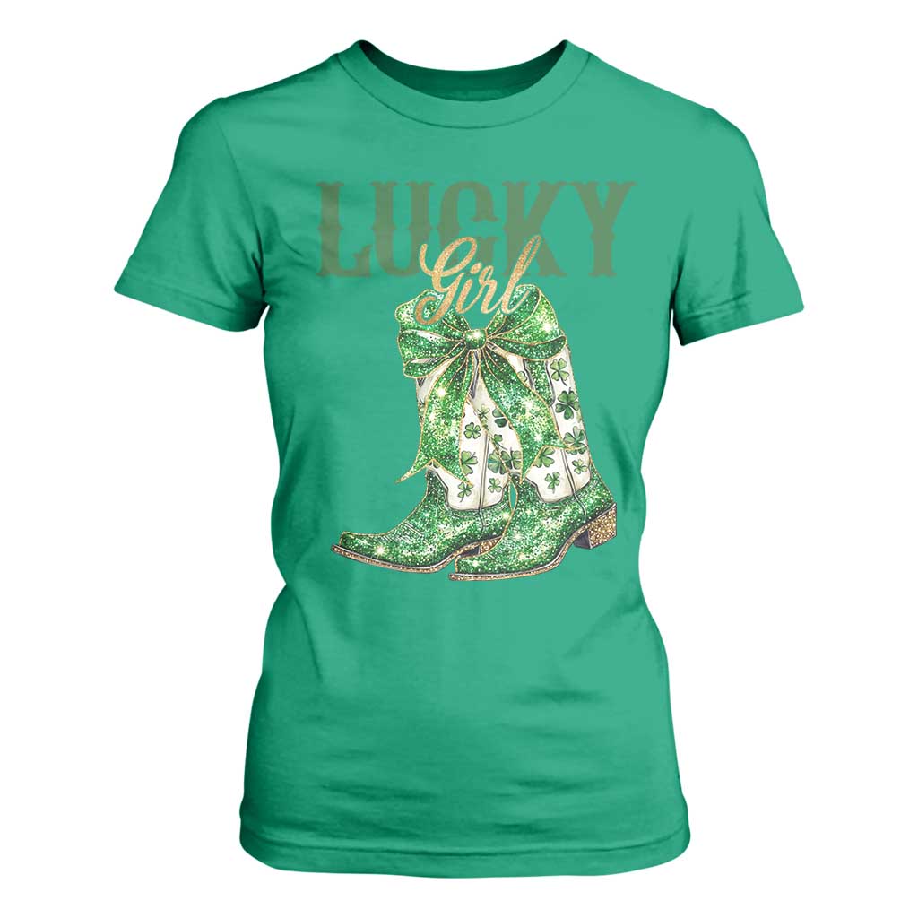 Lucky Cowgirl T Shirt For Women Western Irish Cowboy St Patrick Day TS14 Irish Green Print Your Wear