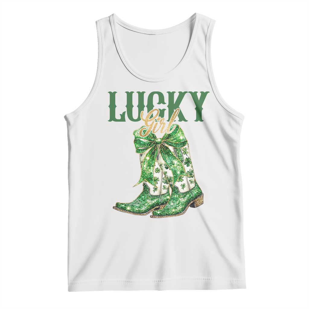Lucky Cowgirl Tank Top Western Irish Cowboy St Patrick Day TS14 White Print Your Wear