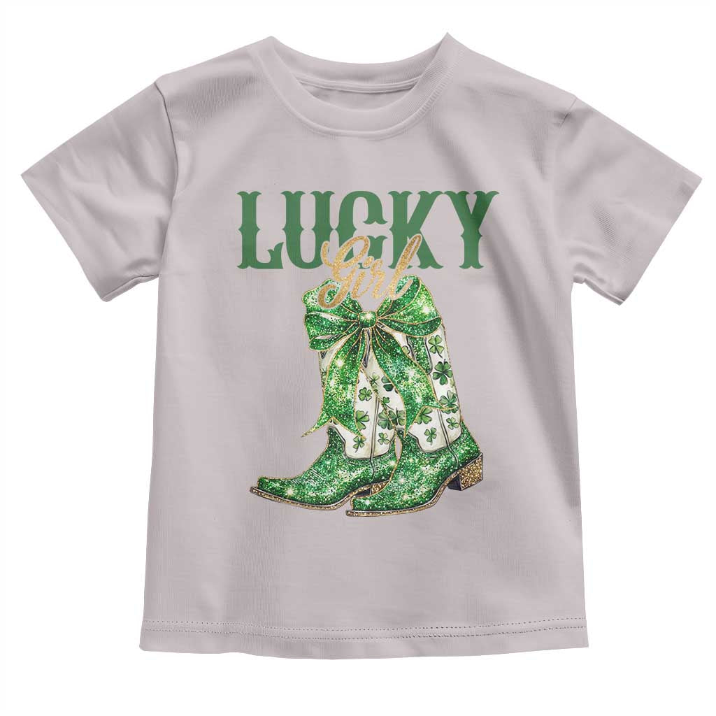 Lucky Cowgirl Toddler T Shirt Western Irish Cowboy St Patrick Day TS14 Ice Gray Print Your Wear