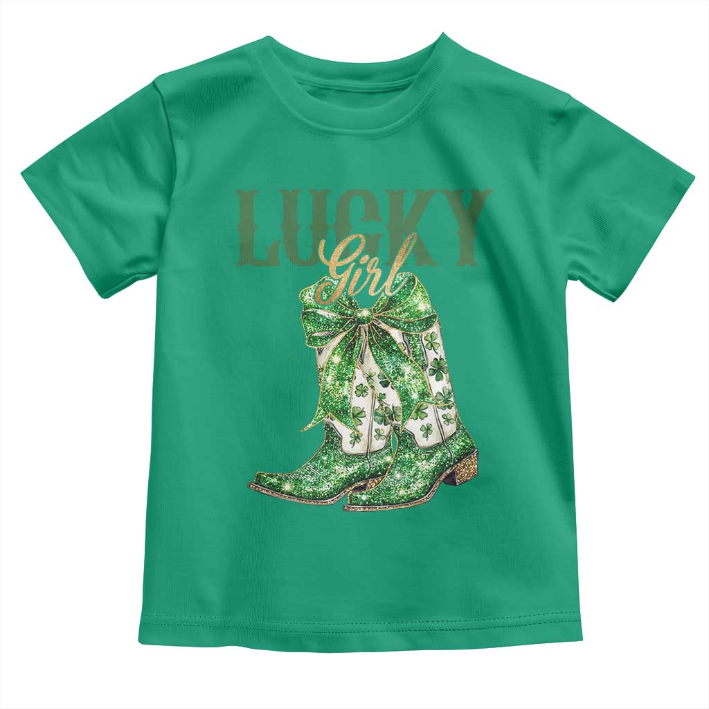 Lucky Cowgirl Toddler T Shirt Western Irish Cowboy St Patrick Day TS14 Irish Green Print Your Wear
