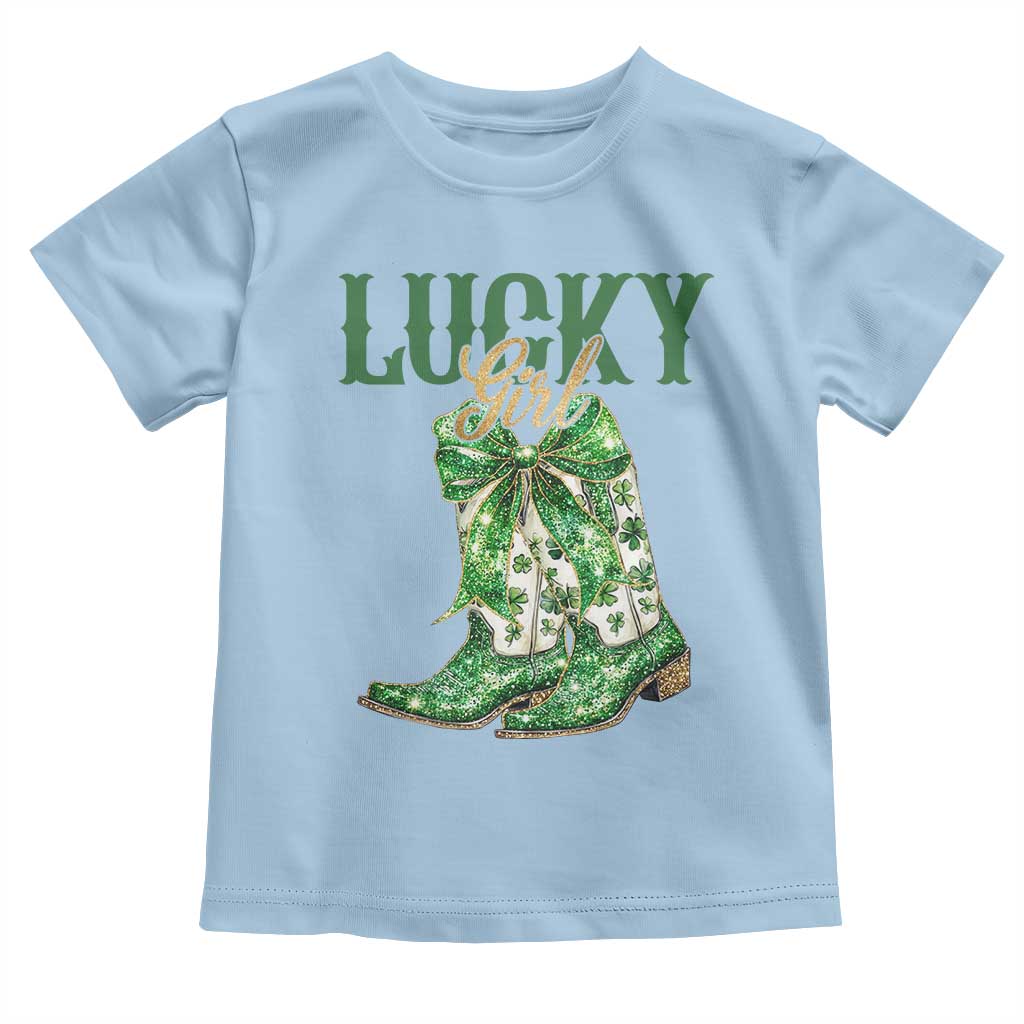 Lucky Cowgirl Toddler T Shirt Western Irish Cowboy St Patrick Day TS14 Light Blue Print Your Wear